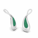 Load image into Gallery viewer, Designer Platinum with Diamond &amp; Emerald Earrings for Women JL PT E NL8523E   Jewelove.US
