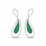 Load image into Gallery viewer, Designer Platinum with Diamond &amp; Emerald Earrings for Women JL PT E NL8523E   Jewelove.US
