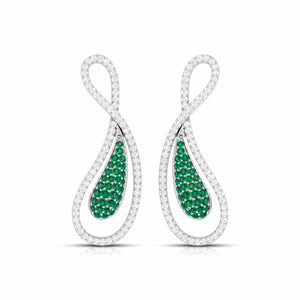 Designer Platinum with Diamond & Emerald Earrings for Women JL PT E NL8523E   Jewelove.US