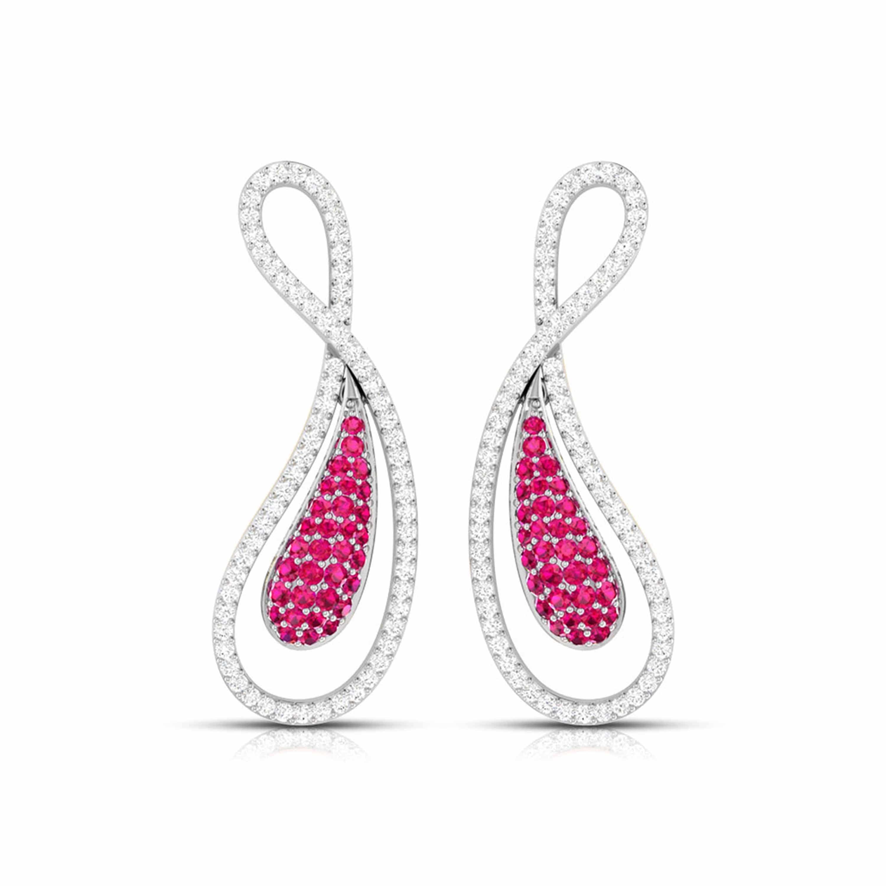 Designer Platinum Set with Diamond & Ruby for Women JL PT PE NL8523R   Jewelove.US
