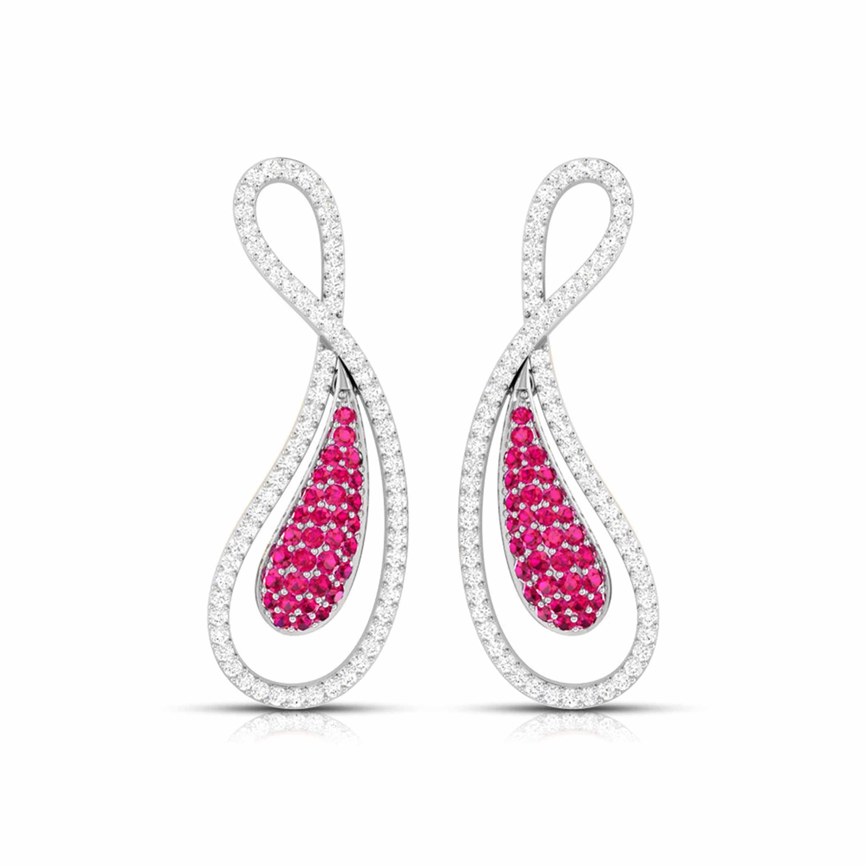 Designer Platinum Set with Diamond & Ruby for Women JL PT PE NL8523R   Jewelove.US