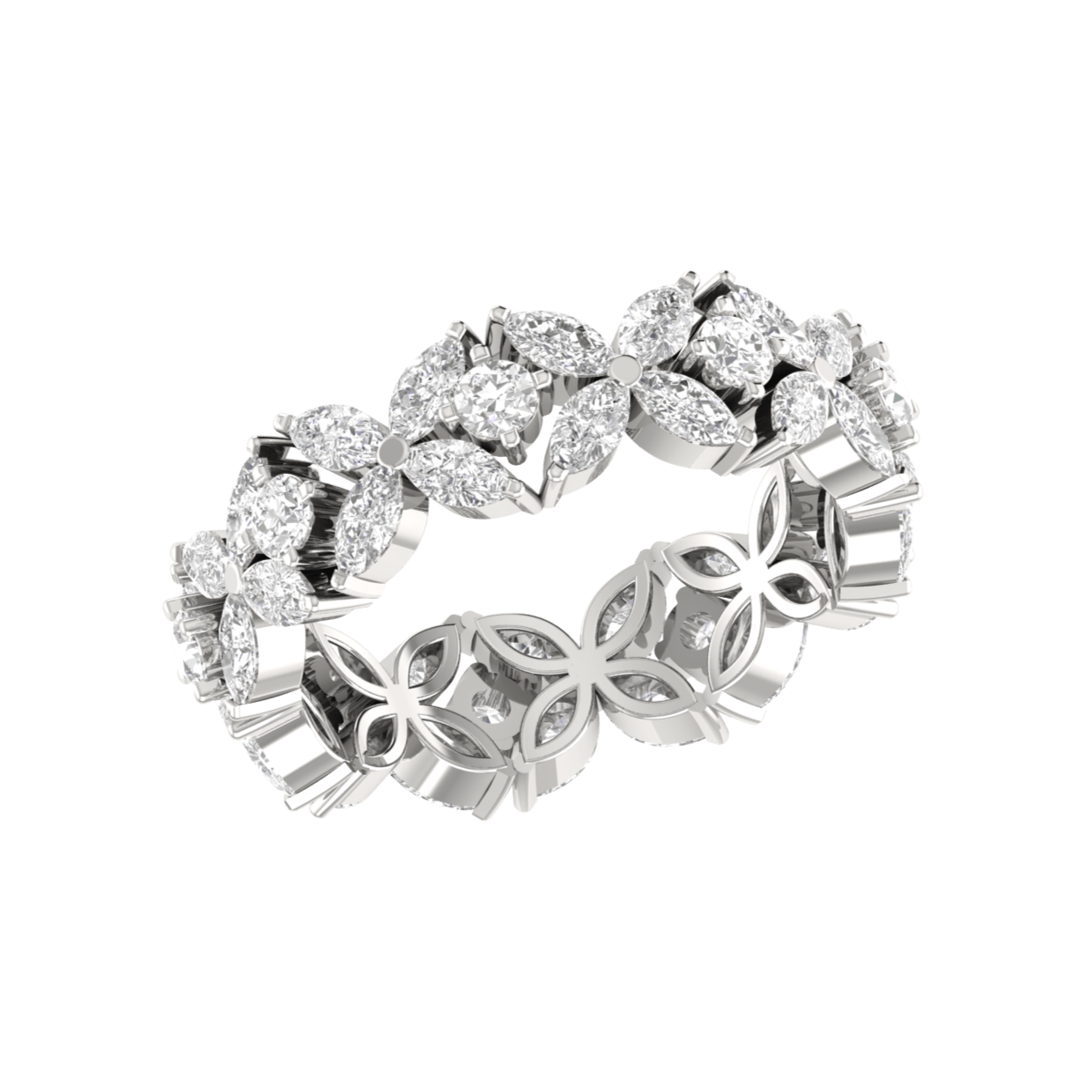Designer Platinum Diamond Ring for Women JL PT RD RN 9292