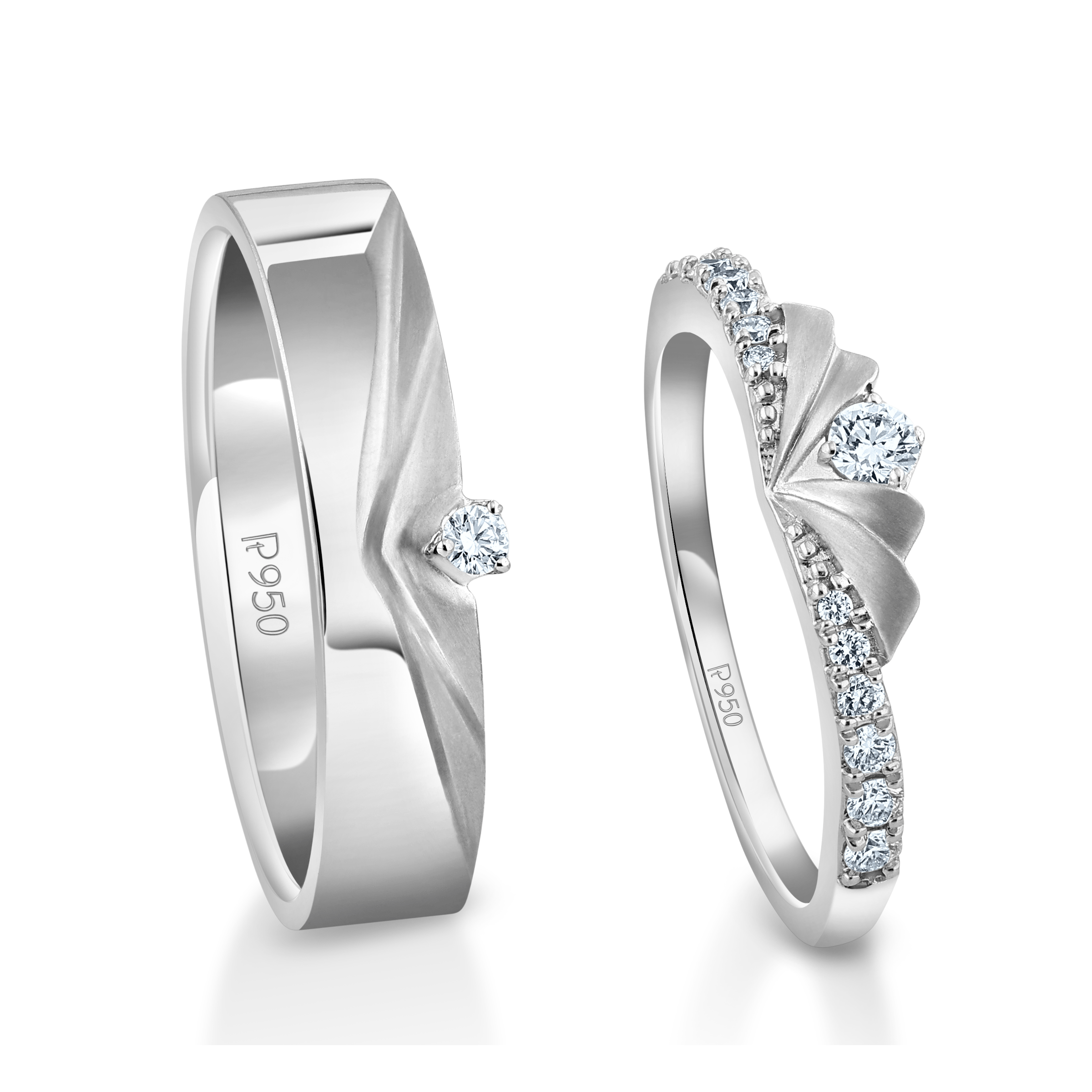 Designer Platinum Diamonds Rings for Couple JL PT 1260