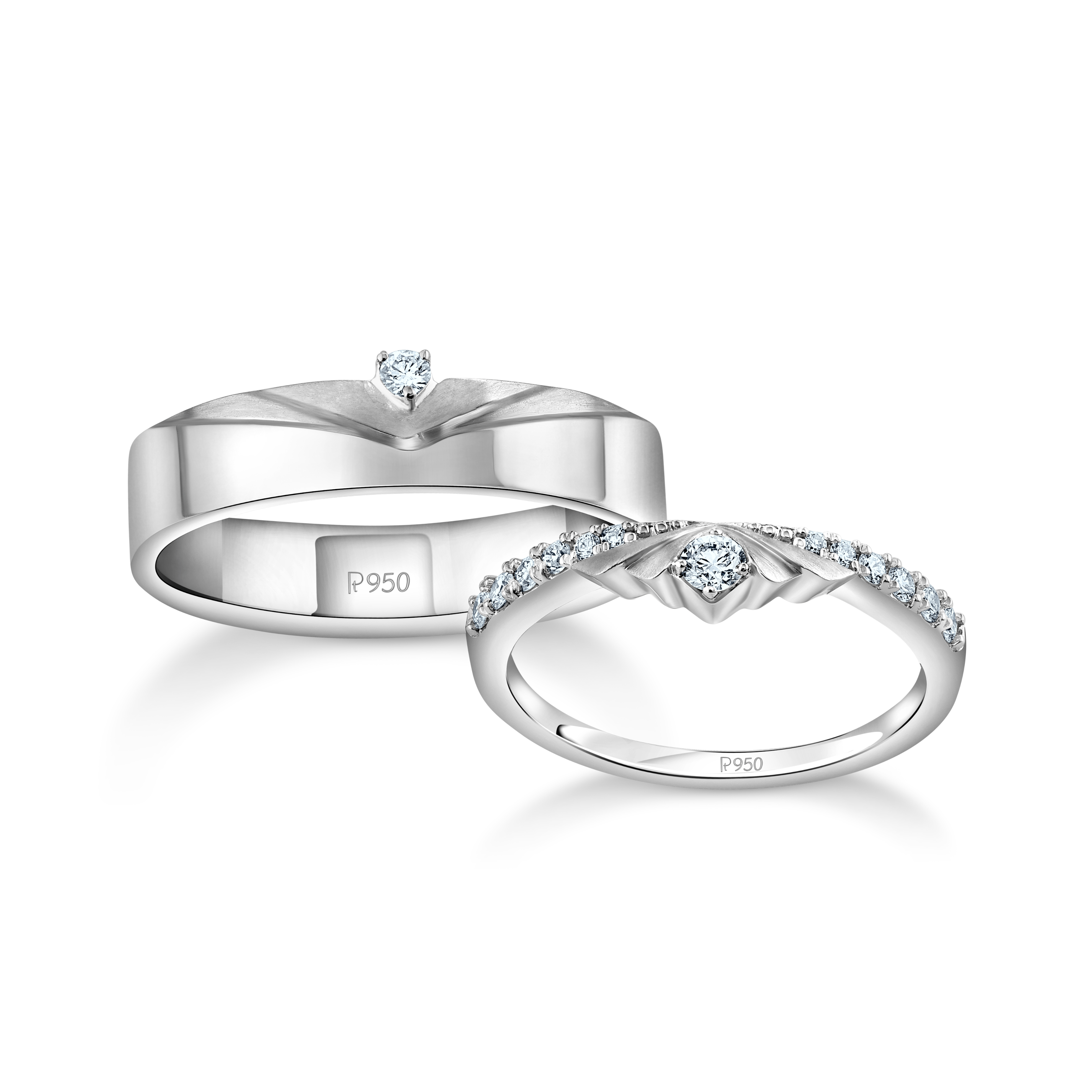 Designer Platinum Diamonds Rings for Couple JL PT 1260
