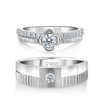 Load image into Gallery viewer, Designer Platinum Diamonds Rings for Couple JL PT 1262
