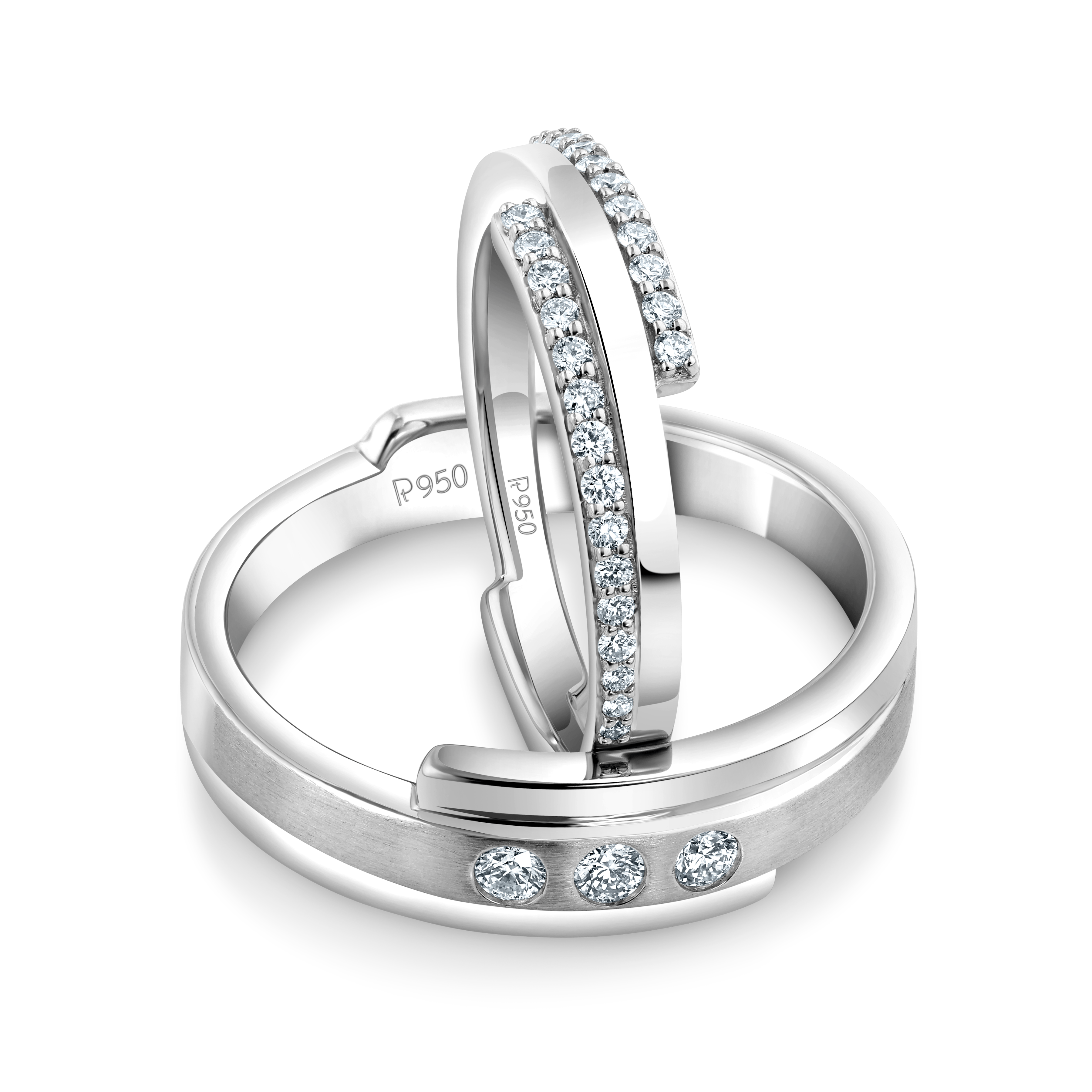 Designer Platinum Love Bands Diamonds Rings JL PT 1263