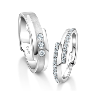 Designer Platinum Love Bands Diamonds Rings JL PT 1263