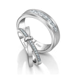 Load image into Gallery viewer, Designer Platinum Love Bands with Diamond JL PT 1067

