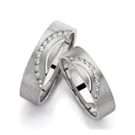 Load image into Gallery viewer, Designer Platinum Love Bands with Diamonds in a Curve JL PT 237
