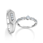 Load image into Gallery viewer, Designer Platinum Love Bands with Diamonds JL PT 1062
