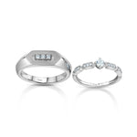 Load image into Gallery viewer, Designer Platinum Love Bands with Diamonds JL PT 1062
