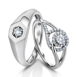 Load image into Gallery viewer, Designer Platinum Love Bands with Diamonds JL PT 1063
