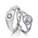 Load image into Gallery viewer, Designer Platinum Love Bands with Diamonds JL PT 1063
