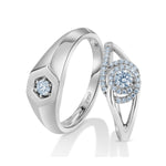 Load image into Gallery viewer, Designer Platinum Love Bands with Diamonds JL PT 1063
