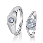 Load image into Gallery viewer, Designer Platinum Love Bands with Diamonds JL PT 1063
