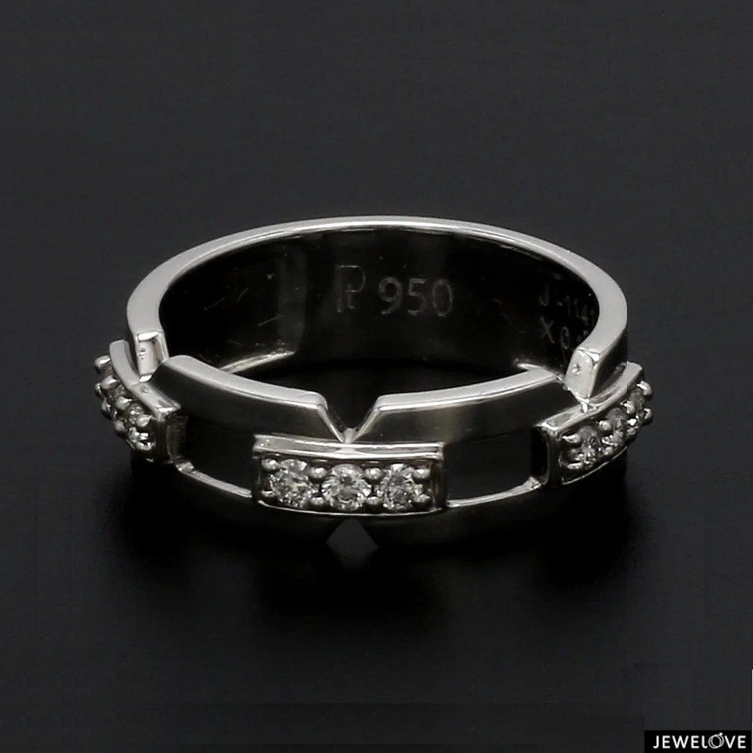 Designer Platinum Love Bands with Diamonds JL PT 426