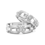 Load image into Gallery viewer, Designer Platinum Love Bands with Diamonds JL PT 426
