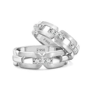 Designer Platinum Love Bands with Diamonds JL PT 426