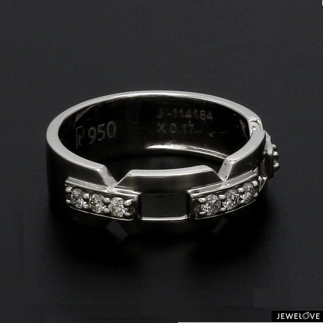 Designer Platinum Love Bands with Diamonds JL PT 426