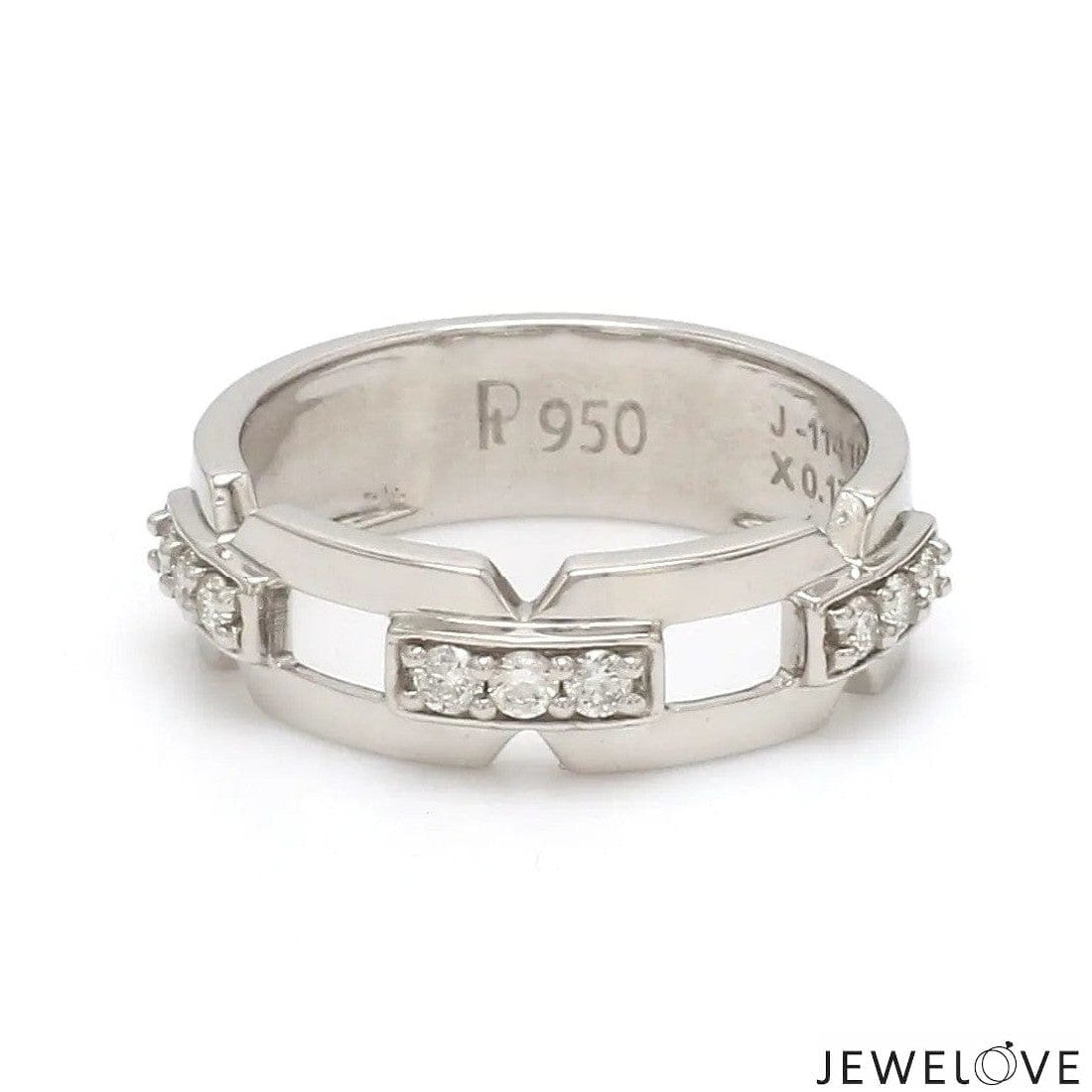 Designer Platinum Love Bands with Diamonds JL PT 426