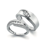Load image into Gallery viewer, Designer Platinum Love Bands with Diamonds JL PT 152

