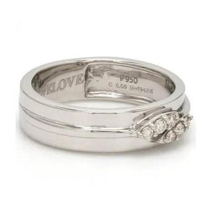 Designer Platinum Love Bands with Diamonds JL PT 238