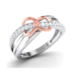 Load image into Gallery viewer, Designer Platinum Ring with Diamonds with A Touch of Rose Gold Polish JL PT 566

