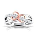 Load image into Gallery viewer, Designer Platinum Ring with Diamonds with A Touch of Rose Gold Polish JL PT 566
