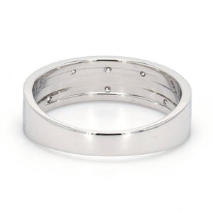 Designer Platinum Ring with Grooves & Diamonds for Women JL PT 570