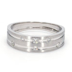 Load image into Gallery viewer, Designer Platinum Ring with Grooves &amp; Diamonds for Women JL PT 570
