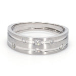 Load image into Gallery viewer, Designer Platinum Ring with Grooves &amp; Diamonds for Women JL PT 570
