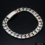 Load image into Gallery viewer, Designer Platinum &amp; Rose Gold Bracelet for Men JL PTB 752
