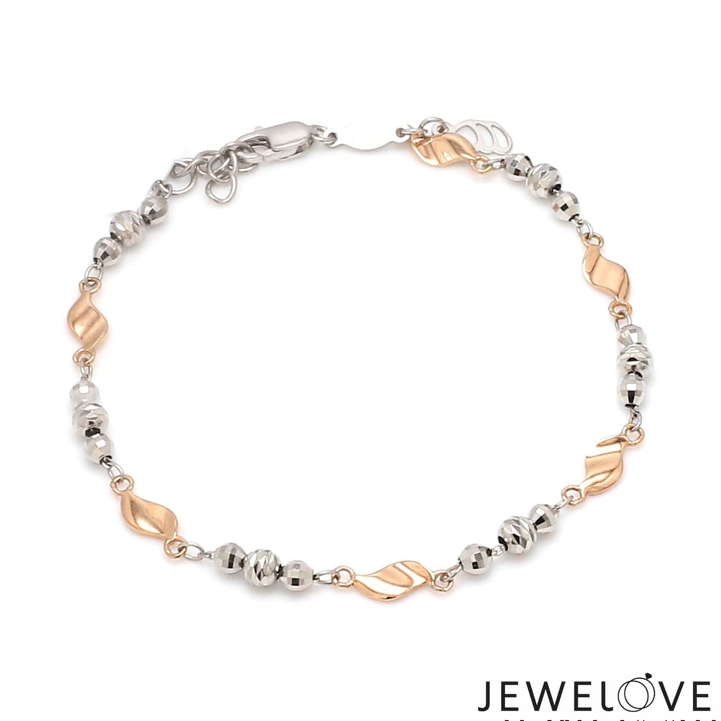 Designer Platinum & Rose gold Bracelet with Diamond Cut Balls JL PTB 1214