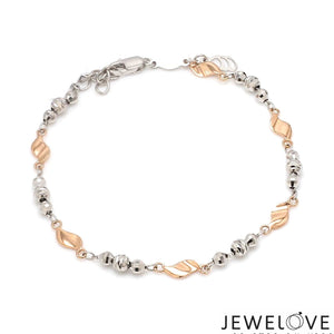 Designer Platinum & Rose gold Bracelet with Diamond Cut Balls JL PTB 1214