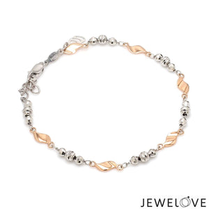 Designer Platinum & Rose gold Bracelet with Diamond Cut Balls JL PTB 1214