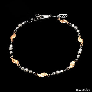 Designer Platinum & Rose gold Bracelet with Diamond Cut Balls JL PTB 1214