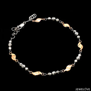 Designer Platinum & Rose gold Bracelet with Diamond Cut Balls JL PTB 1214