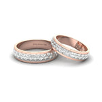 Load image into Gallery viewer, Designer Platinum &amp; Rose Gold Couple Rings JL PT 1113
