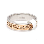 Load image into Gallery viewer, Designer Platinum &amp; Rose Gold Couple Rings JL PT 1115
