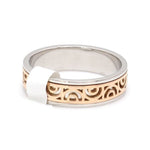 Load image into Gallery viewer, Designer Platinum &amp; Rose Gold Couple Rings JL PT 1115
