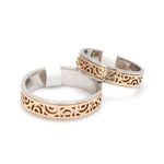 Load image into Gallery viewer, Designer Platinum &amp; Rose Gold Couple Rings JL PT 1115
