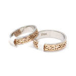 Load image into Gallery viewer, Designer Platinum &amp; Rose Gold Couple Rings JL PT 1115
