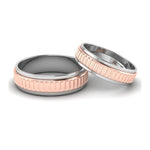 Load image into Gallery viewer, Designer Platinum &amp; Rose Gold Couple Rings JL PT 638
