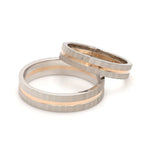Load image into Gallery viewer, Designer Platinum &amp; Rose Gold Couple Rings JL PT 1128
