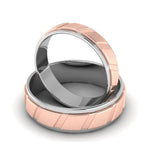 Load image into Gallery viewer, Designer Platinum &amp; Rose Gold Couple Rings with Slanting Grooves JL PT 639
