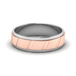 Load image into Gallery viewer, Designer Platinum &amp; Rose Gold Couple Rings with Slanting Grooves JL PT 639
