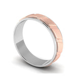 Load image into Gallery viewer, Designer Platinum &amp; Rose Gold Couple Rings with Slanting Grooves JL PT 639
