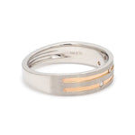 Load image into Gallery viewer, Designer Platinum Rose Gold Ring with Grooves &amp; Diamonds for Women JL PT 570-A
