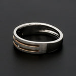 Load image into Gallery viewer, Designer Platinum Rose Gold Ring with Grooves &amp; Diamonds for Women JL PT 570-A
