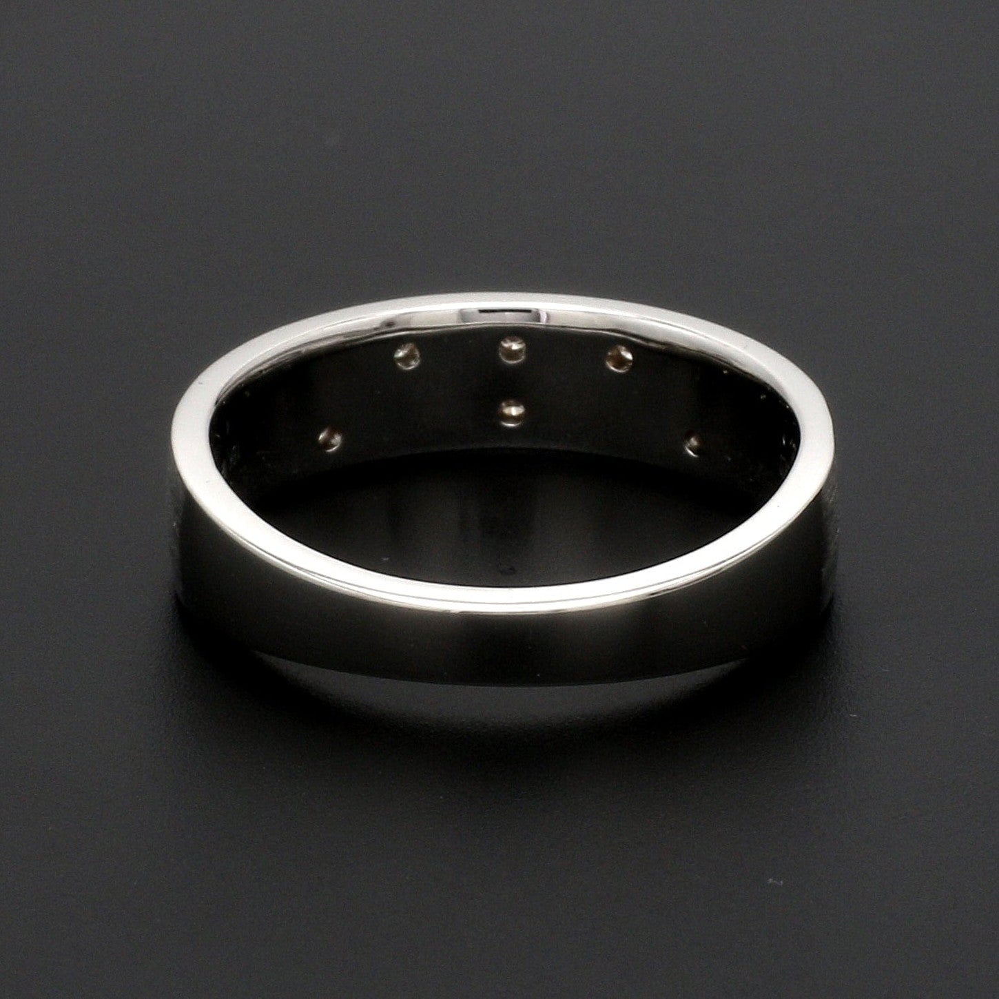 Designer Platinum Rose Gold Ring with Grooves & Diamonds for Women JL PT 570-A